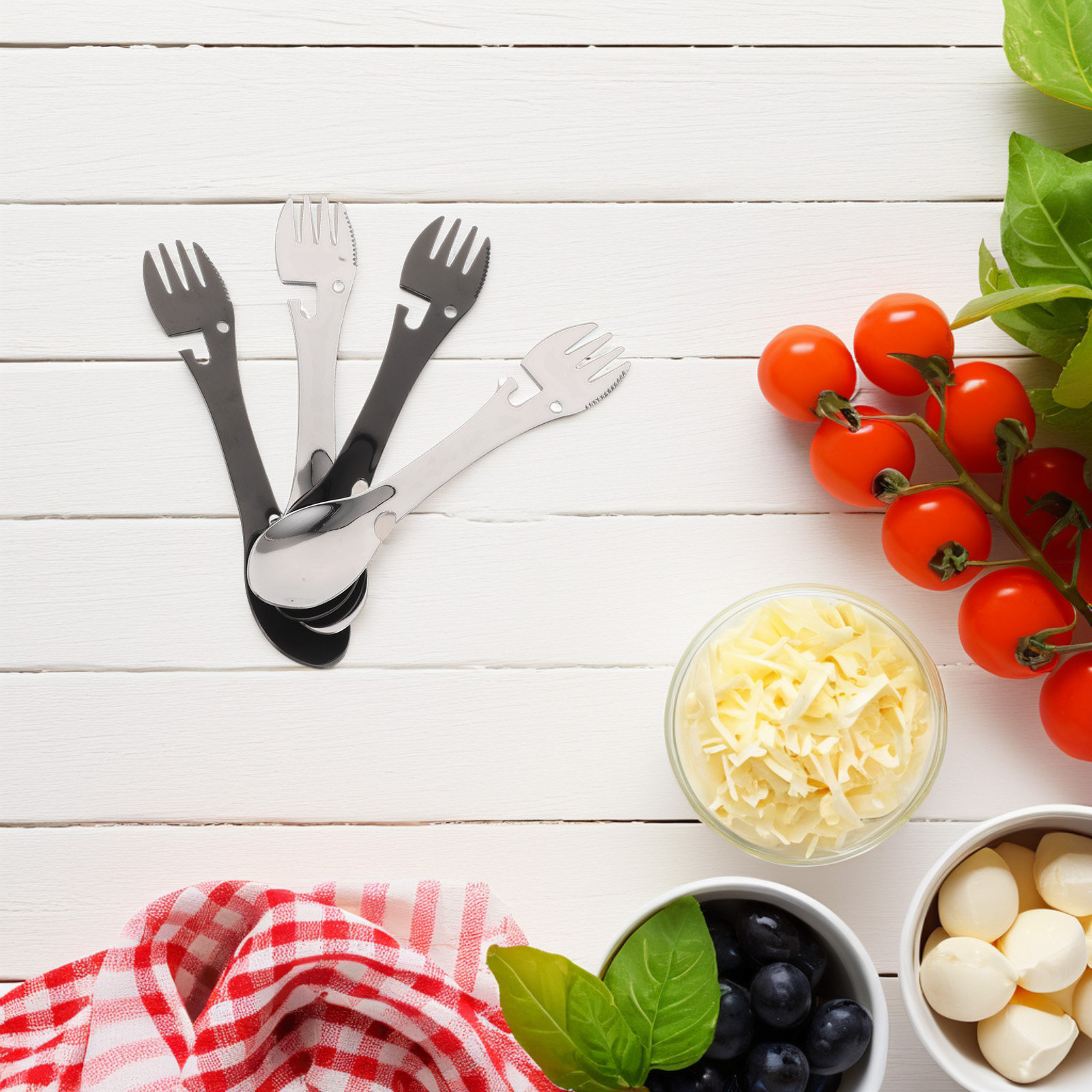 Camp Spork Set - Ensemble d'ustensiles de camping compacts en