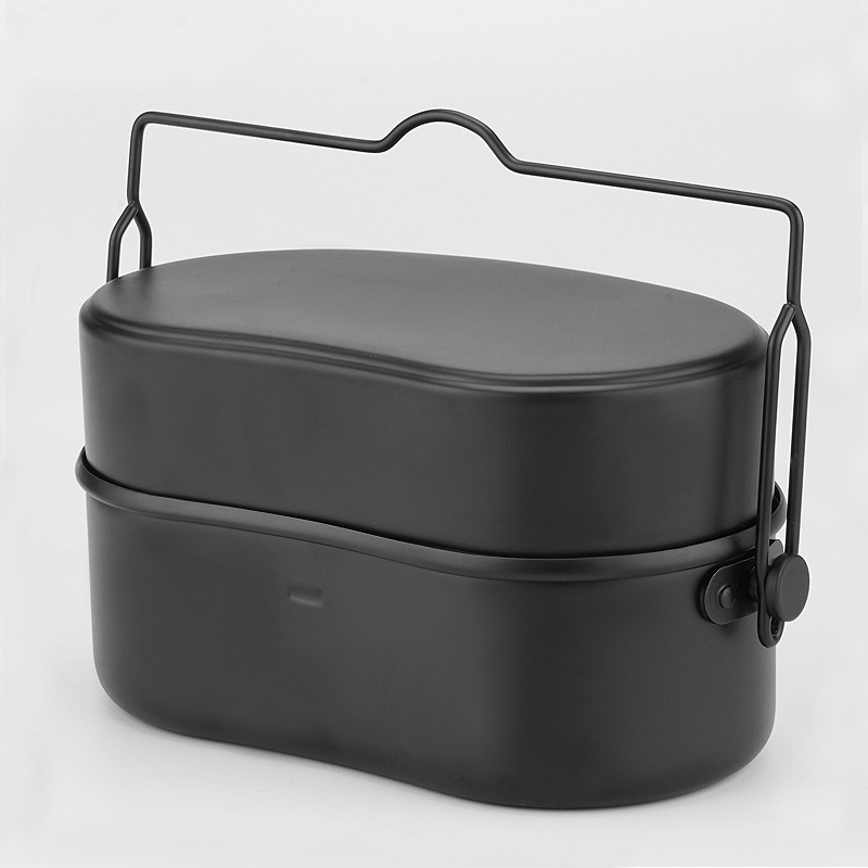 Camping Cooking Kit Box - Boîte à déjeuner en aluminium, ustensiles