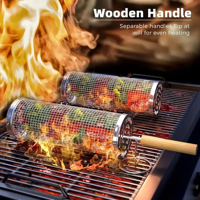 Camping Cooking Device - Panier de barbecue en acier inoxydable,