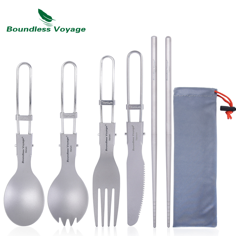 Camp Spork Set - Couverts de Camping en titane, Voyage