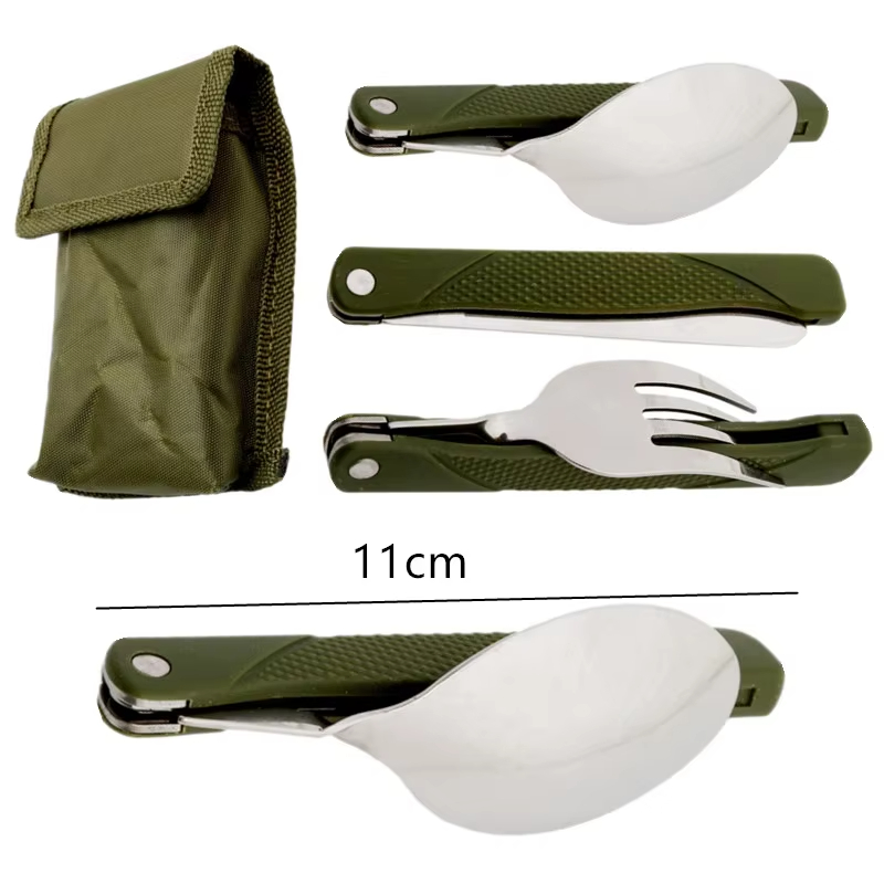 Camp Spork Set - Ustensiles de cuisine longs, sac à