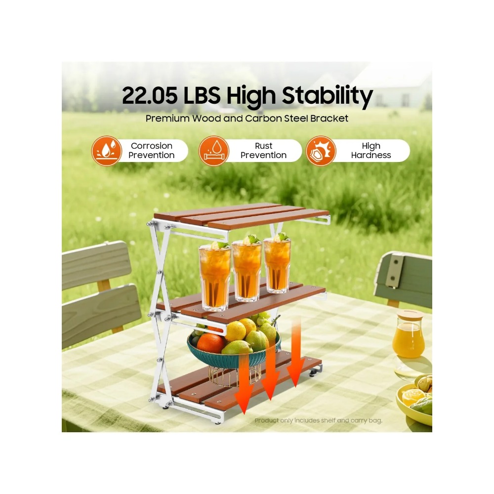 Camp Grill Portable Folding - Étagère de rangement pliable pour camping,
