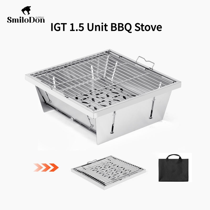 Camp Grill Portable Folding - SmiloDon IGT Barbecue Pliant 1.5 Unité,