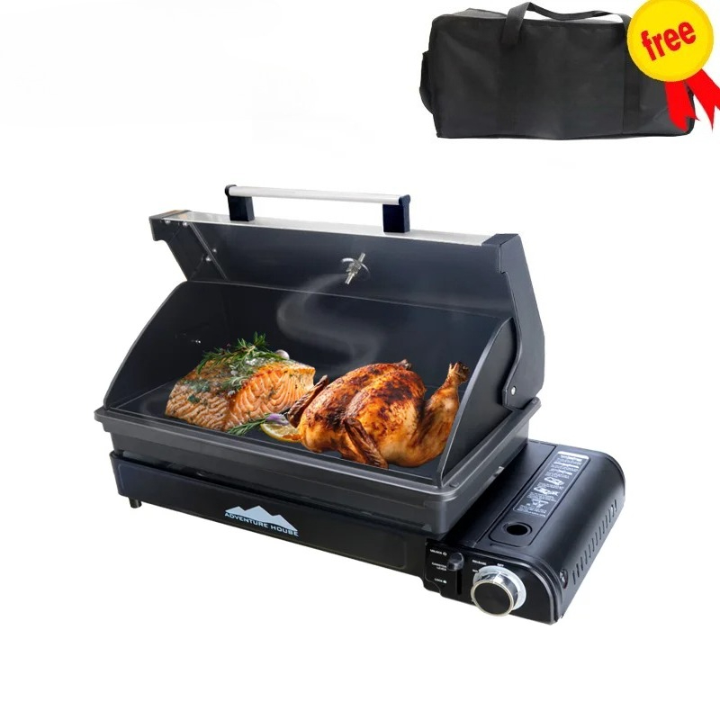 Camping Cooking Gas Stove Portable Tool - Barbecue portable pliable en acier inoxydable