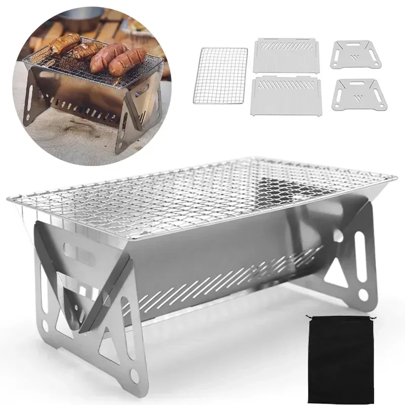 Camp Grill Portable Folding - Grill de Barbecue pliant Portable, poêles