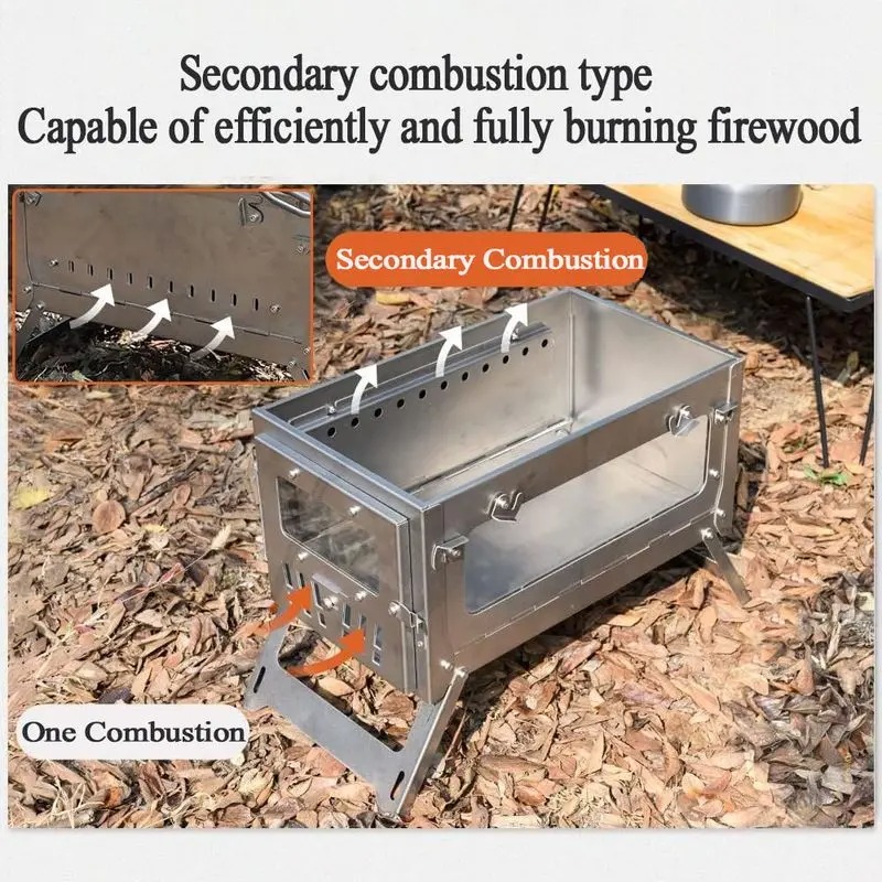 Poêle de tente Portable pliabl - Camping Cooking Wood Stove avis et prix