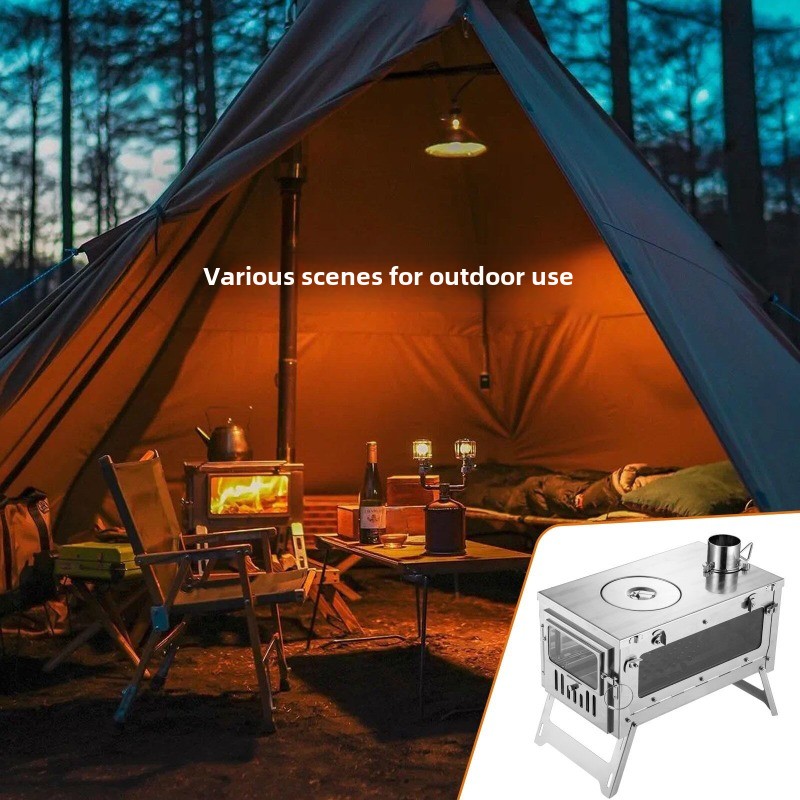 Poêle de tente Portable pliabl - Camping Cooking Wood Stove avis et prix