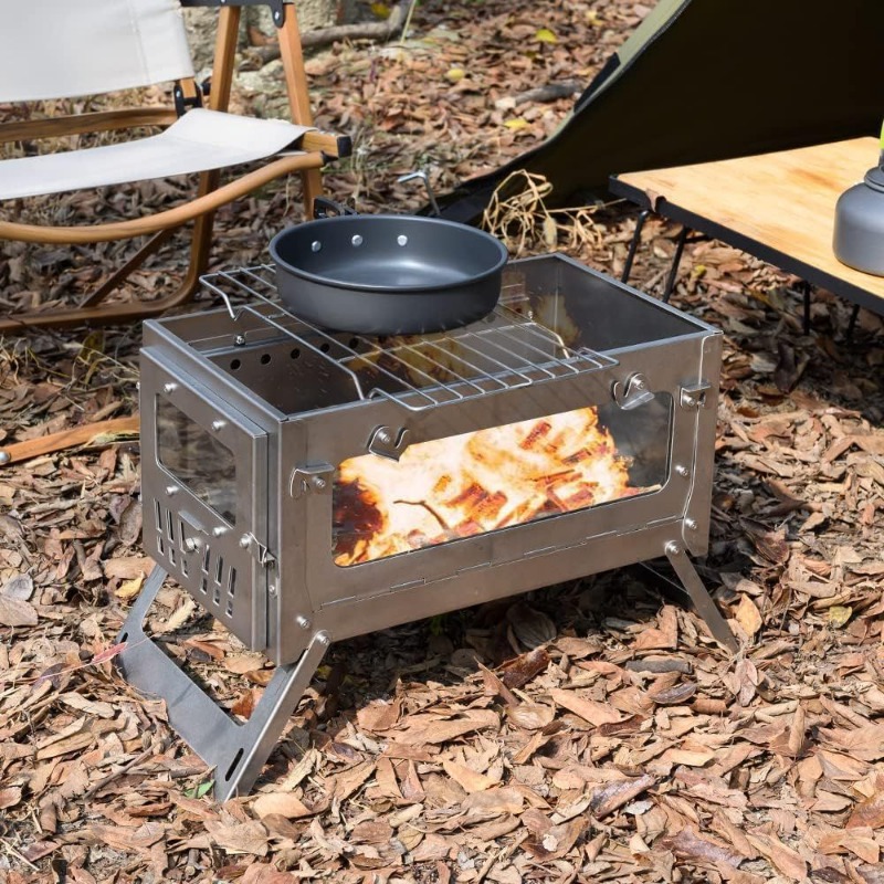 Poêle de tente Portable pliabl - Camping Cooking Wood Stove avis et prix