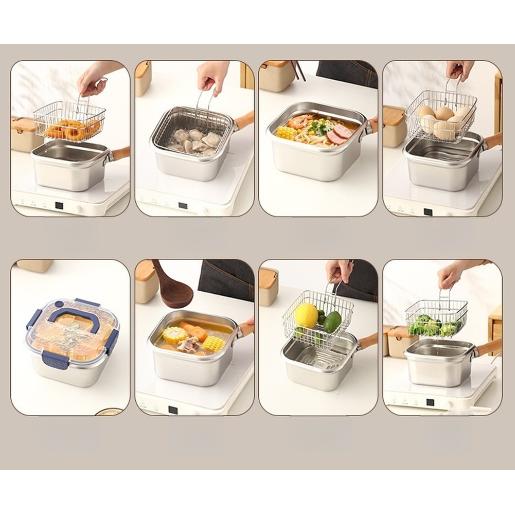 1 ensemble de poêles carrées e - Camping Cooking Set Detachable Handle avis et prix