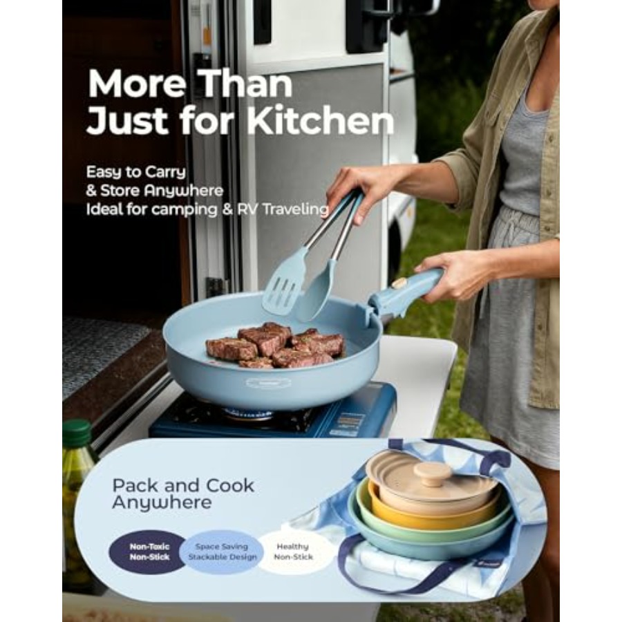 Ensemble de casseroles en céra - Camping Cooking Set Detachable Handle avis et prix