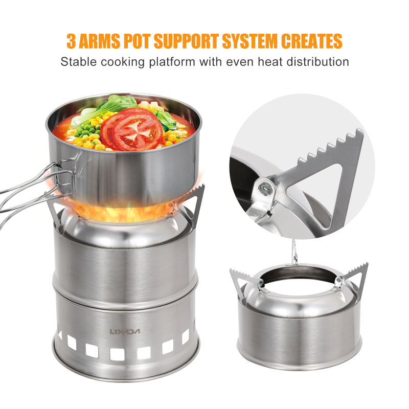 VEXADA-Poêle à bois en acier i - Camping Cooking Wood Stove avis et prix