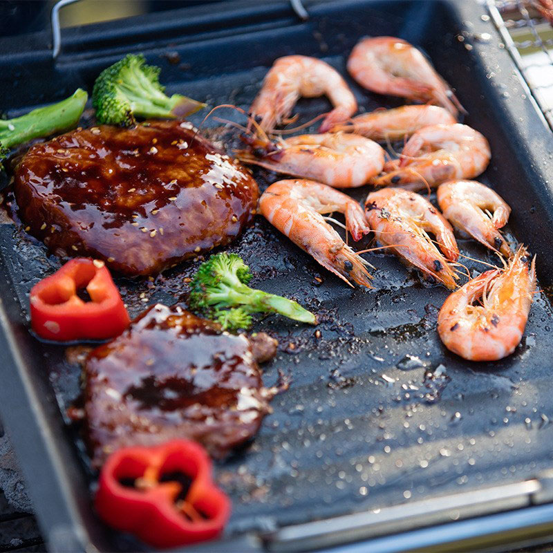 Poêle à griller carrée épaisse - Camping Cooking Device avis et prix