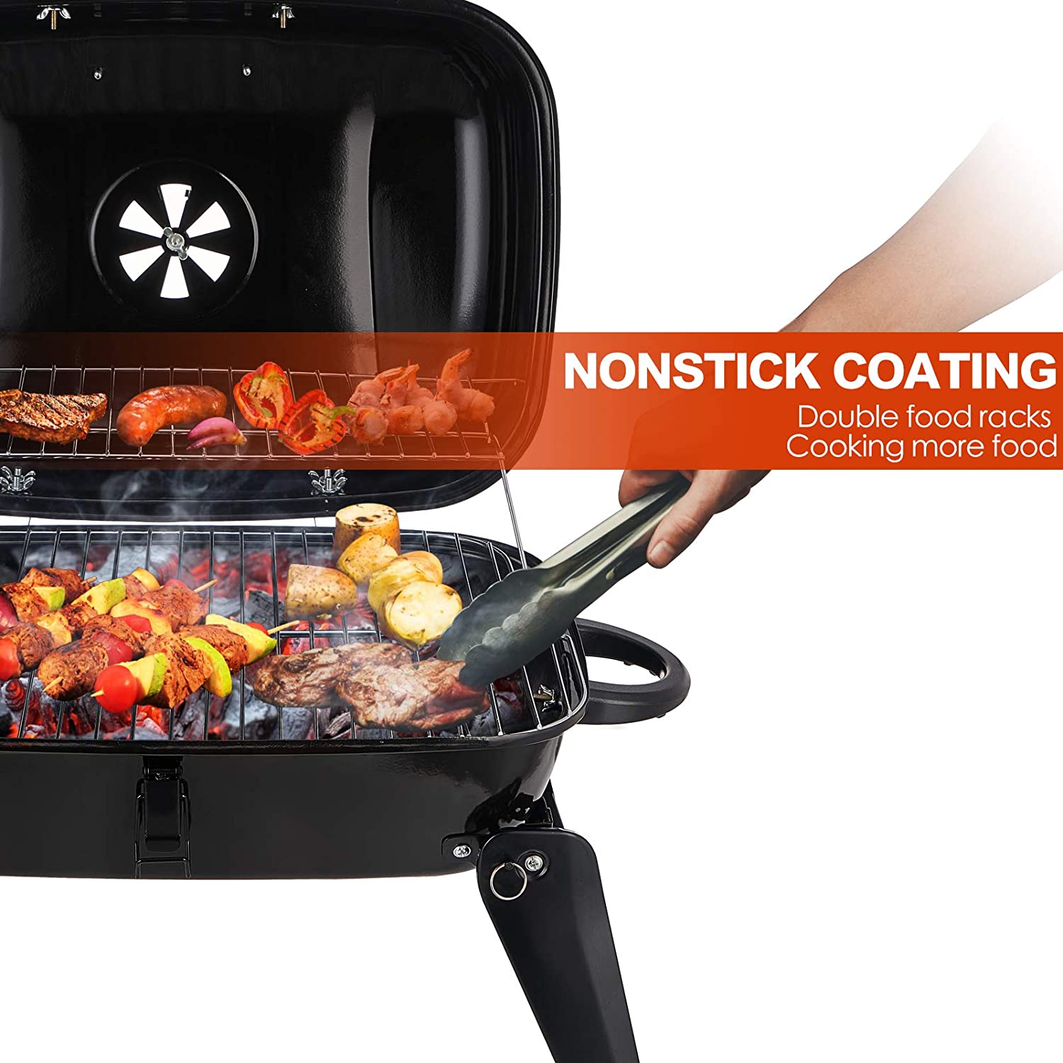 Grill à charbon de bois noir d - Camp Grill Portable Folding avis et prix