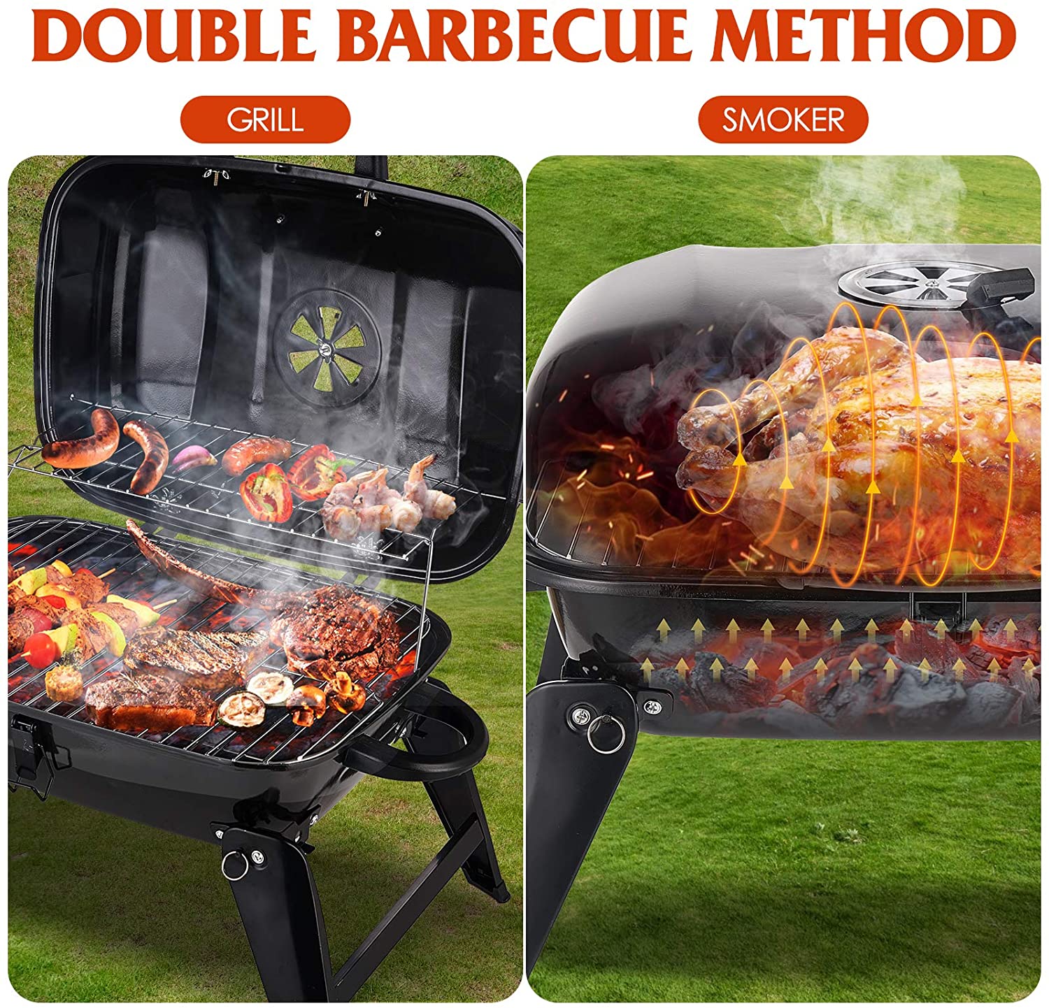 Grill à charbon de bois noir d - Camp Grill Portable Folding avis et prix
