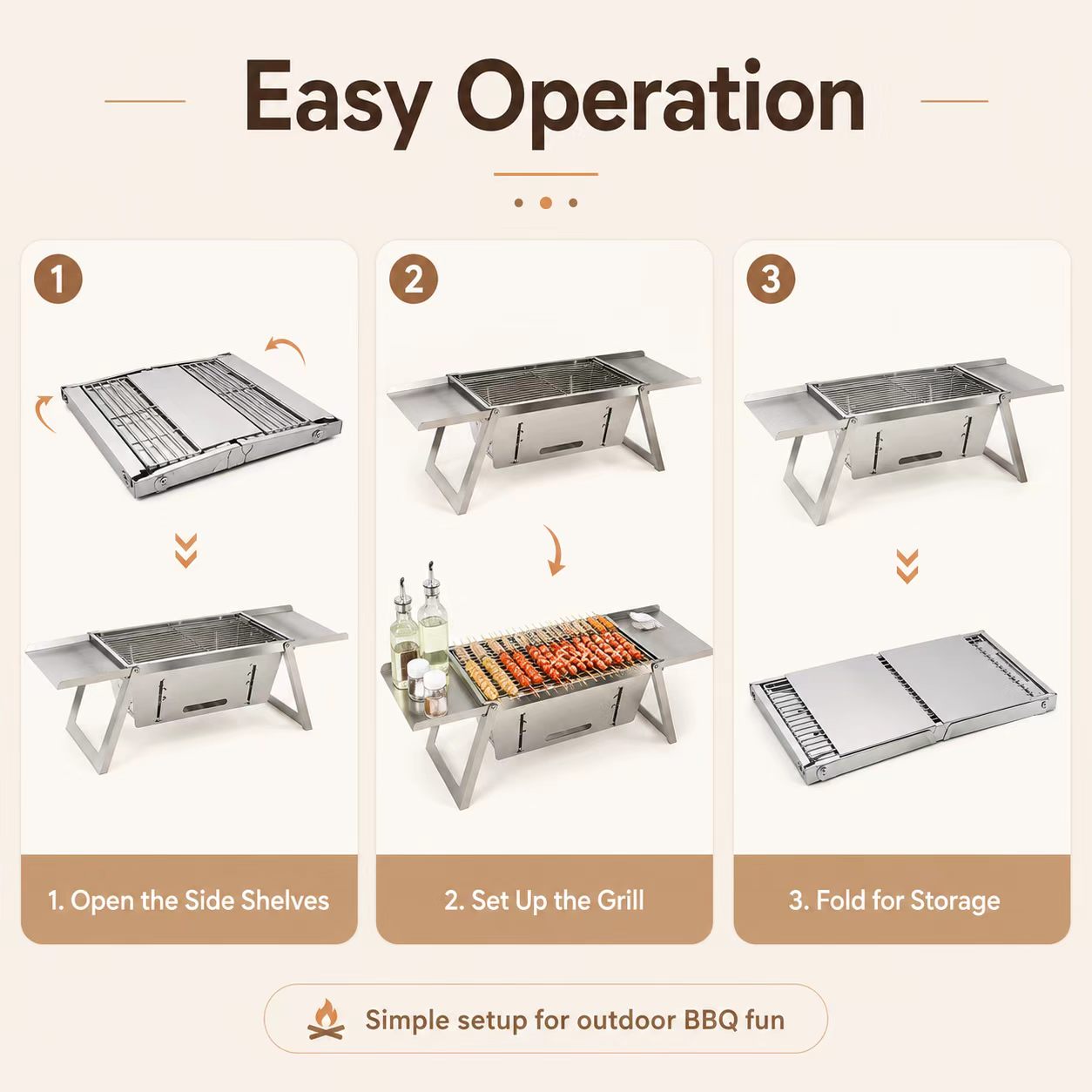Barbecue au charbon de bois pl - Camp Grill Portable Folding avis et prix